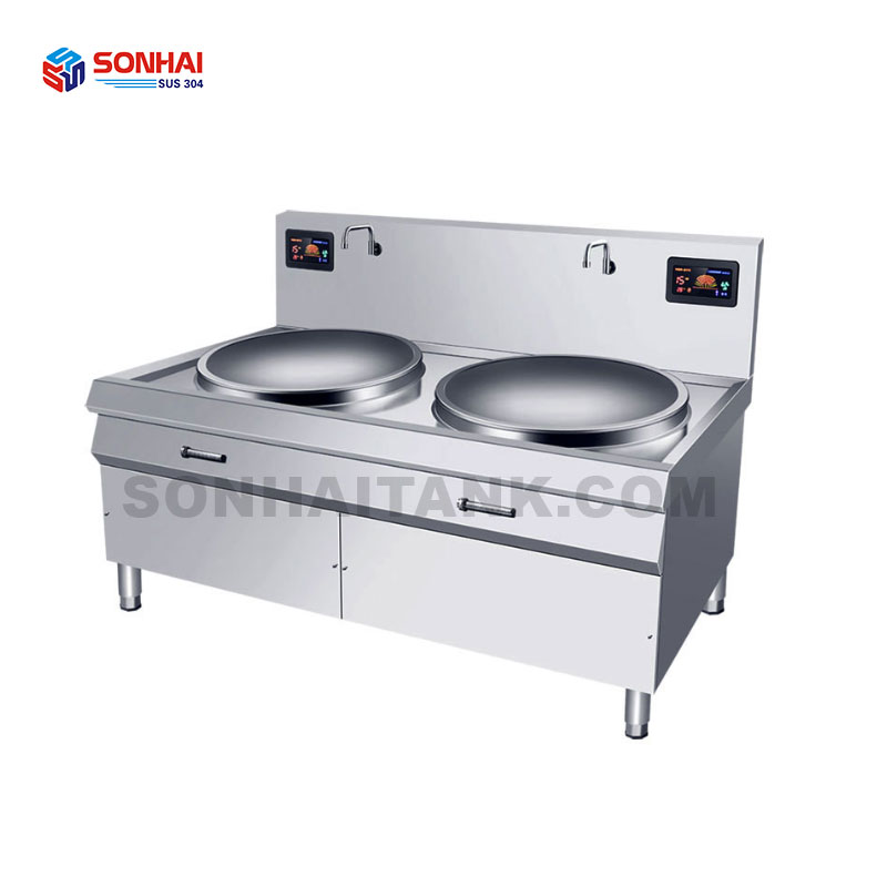 Bếp điện từ 2 mặt lõm chảo liền